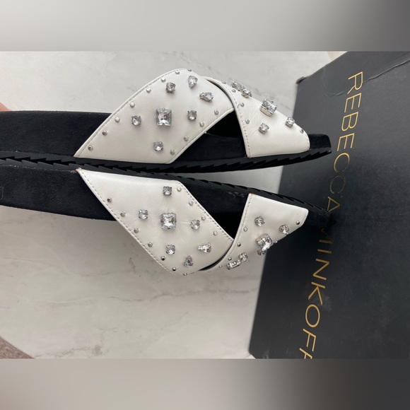 Rebecca Minkoff New Theo Jewels Leather Slide Size 10M and 9.5 - Picture 4 of 5